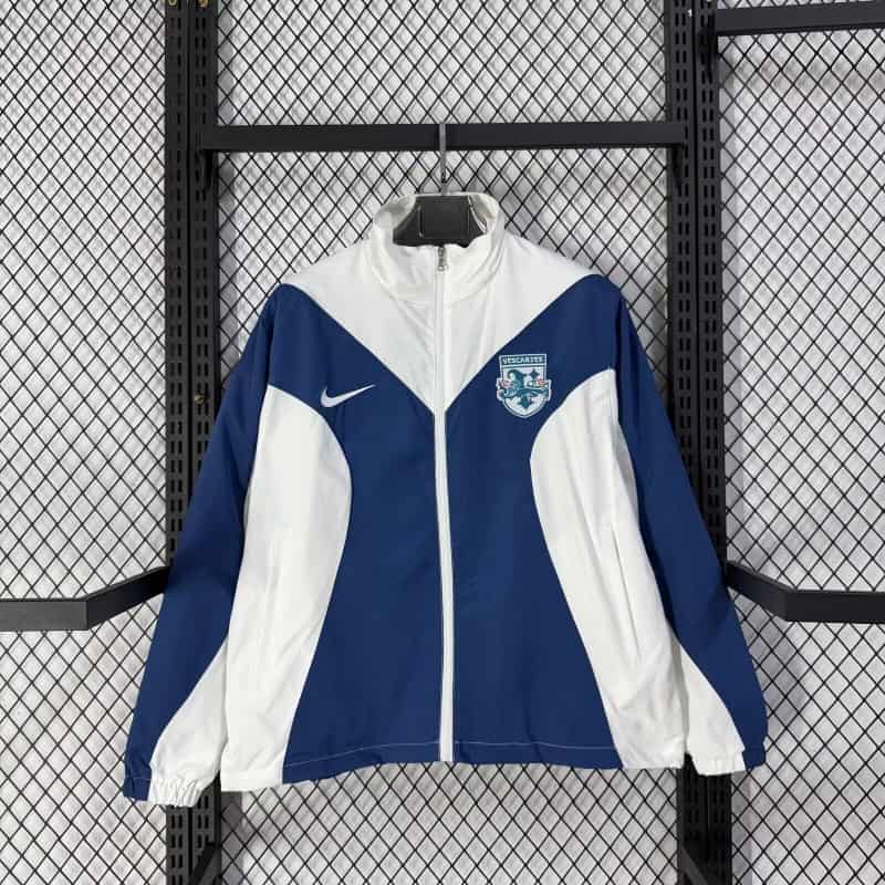 AAA(Thailand) England 2026 White Blue Soccer Windbreaker AAA(Thailand) England 2026 White Blue Soccer Windbreaker