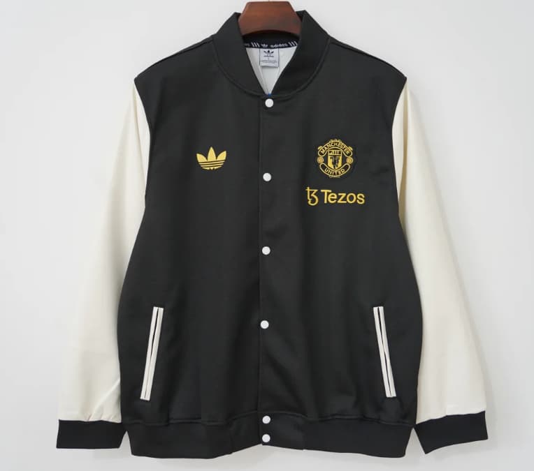 AAA(Thailand) Manchester United 26/27 Black Baseball Jacket