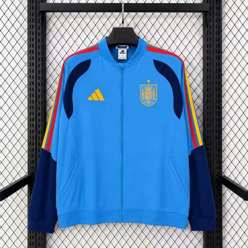 AAA(Thailand) Spain 2026 Blue Soccer Windbreaker 02 AAA(Thailand) Spain 2026 Blue Soccer Windbreaker 02