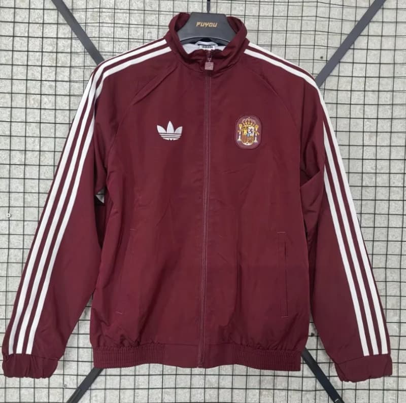AAA(Thailand) Spain 2026 Red Soccer Windbreaker 03