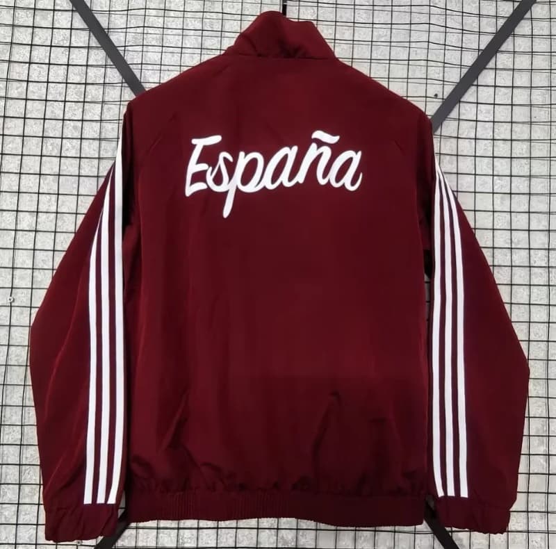 AAA(Thailand) Spain 2026 Red Soccer Windbreaker 03