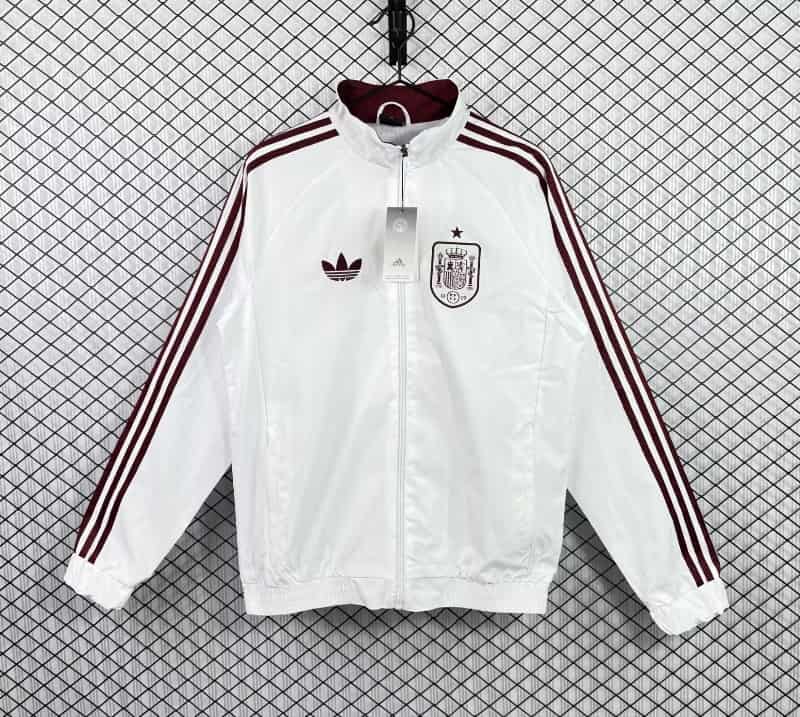 AAA(Thailand) Spain 2026 White Soccer Windbreaker