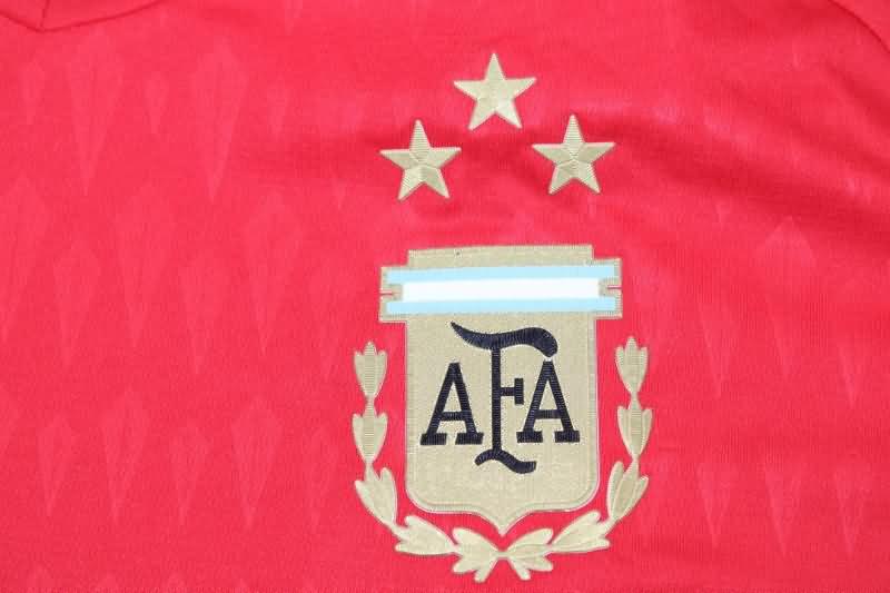 AAA(Thailand) Argentina 2022 Goalkeeper Red 3 Stars Soccer Jersey
