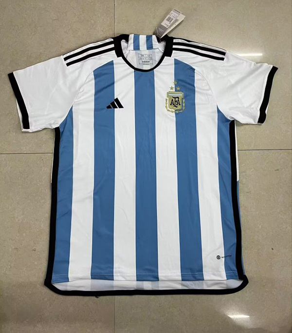AAA(Thailand) Argentina 2022 World Cup Home 3 Stars Soccer Jersey