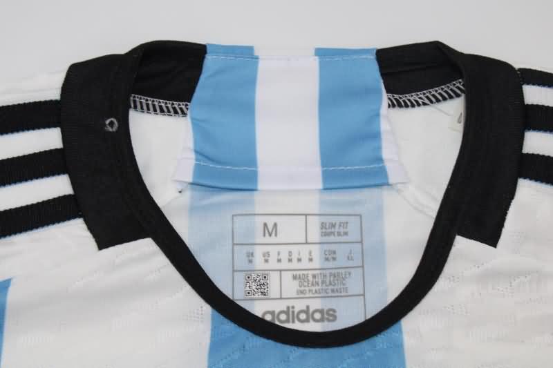 AAA(Thailand) Argentina 2022 World Cup Home 3 Stars Soccer Jersey(Player)