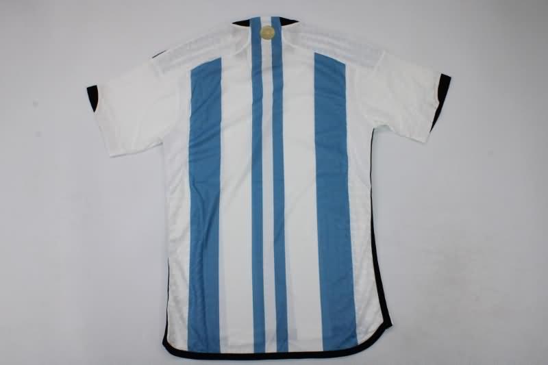 AAA(Thailand) Argentina 2022 World Cup Home 3 Stars Soccer Jersey(Player)