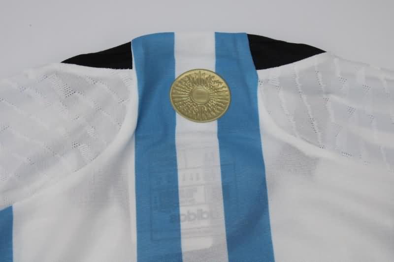 AAA(Thailand) Argentina 2022 World Cup Home 3 Stars Soccer Jersey(Player)