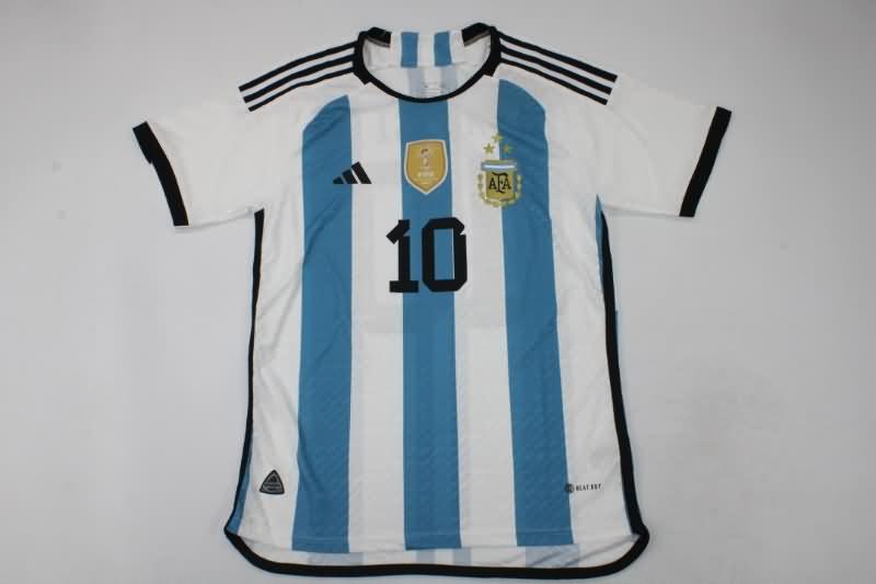 AAA(Thailand) Argentina 2022 World Cup Signature 3 Stars Soccer Jersey