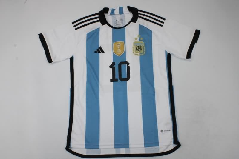 AAA(Thailand) Argentina 2022 World Cup Signature 3 Stars Soccer Jersey 02