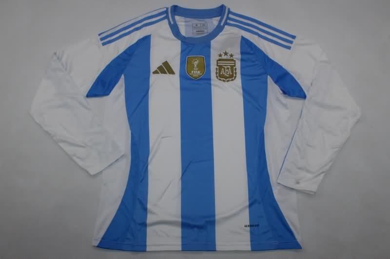 AAA(Thailand) Argentina 2024 Copa America Home Long Sleeve Soccer Jersey