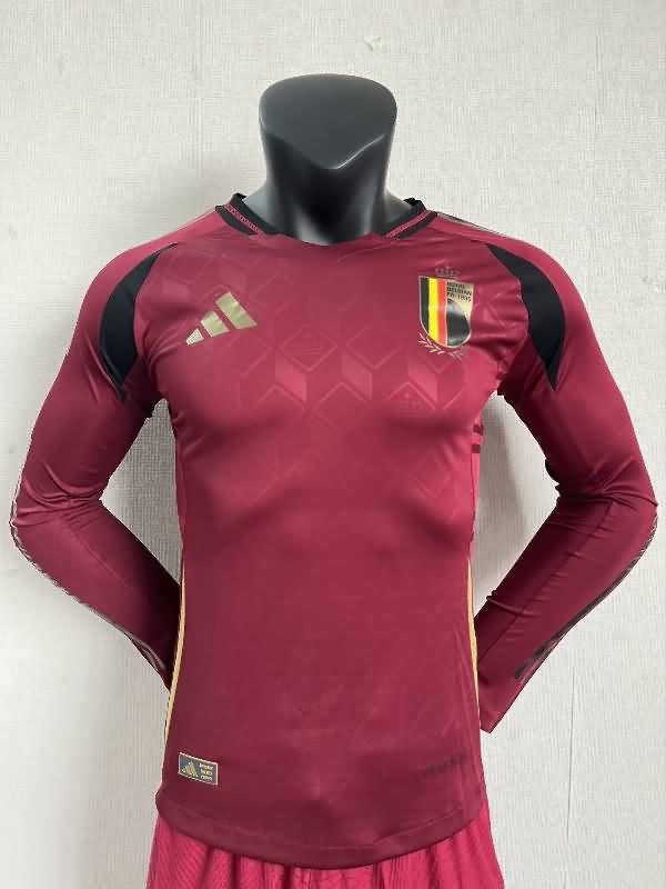AAA(Thailand) Belgium 2024 Home Long Sleeve Soccer Jersey (Player)