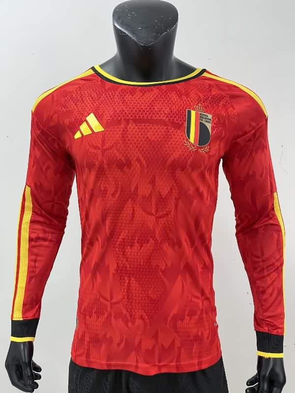 AAA(Thailand) Belgium 2025 Home Long Sleeve Soccer Jersey (Player)