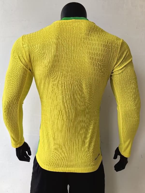 AAA(Thailand) Brazil 2025 Home Long Sleeve Soccer Jersey (Player)
