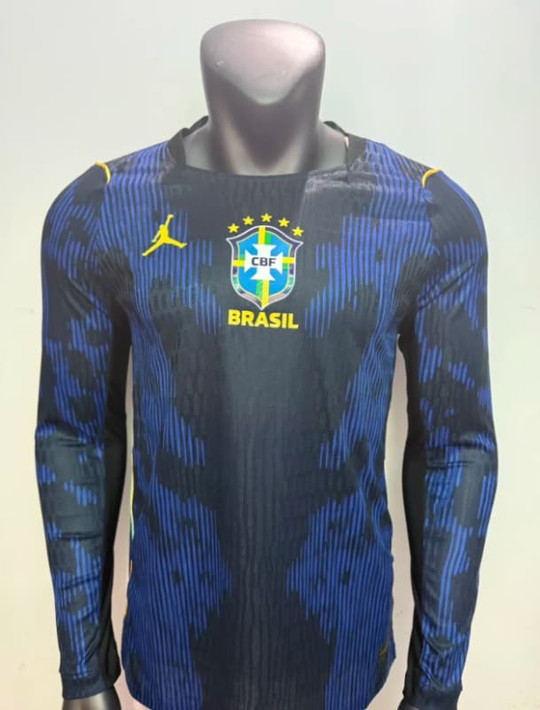 AAA(Thailand) Brazil 2026 World Cup Away Long Sleeve Soccer Jersey (Player)