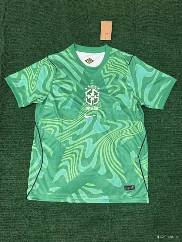 AAA(Thailand) Brazil 2026 Goalkeeper Green Soccer Jersey 02 AAA(Thailand) Brazil 2026 Goalkeeper Green Soccer Jersey 02