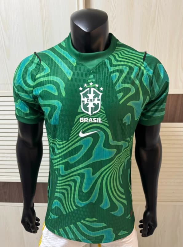 AAA(Thailand) Brazil 2026 Goalkeeper Green Soccer Jersey (Player) 02 AAA(Thailand) Brazil 2026 Goalkeeper Green Soccer Jersey (Player) 02