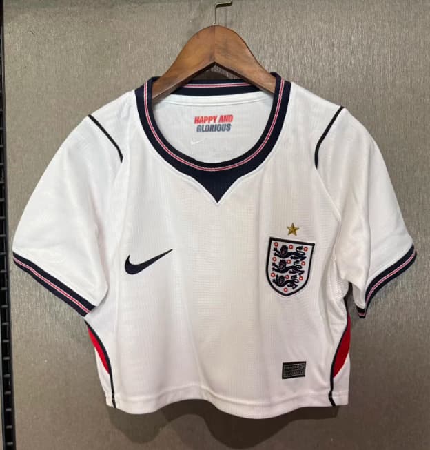 AAA(Thailand) England 2026 World Cup Home Women Cropped Soccer Jersey AAA(Thailand) England 2026 World Cup Home Women Cropped Soccer Jersey