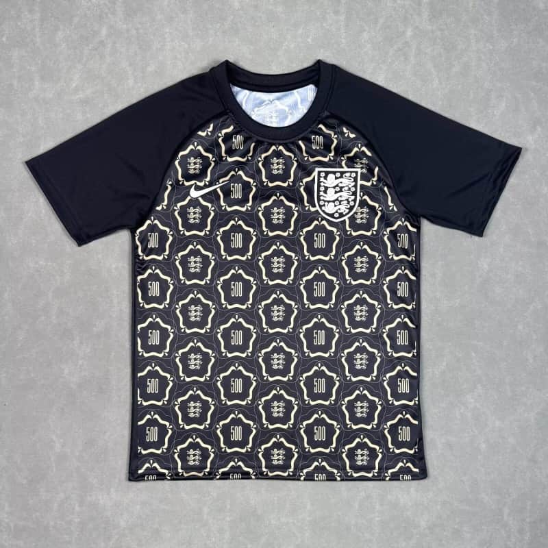 AAA(Thailand) England 500th Anniversary Black Soccer Jersey AAA(Thailand) England 500th Anniversary Black Soccer Jersey