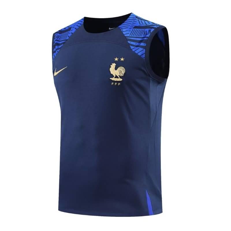 AAA(Thailand) 2022 France Dark Blue Vest Soccer Jersey