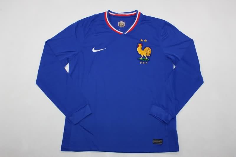 AAA(Thailand) France 2024 Home Long Sleeve Soccer Jersey