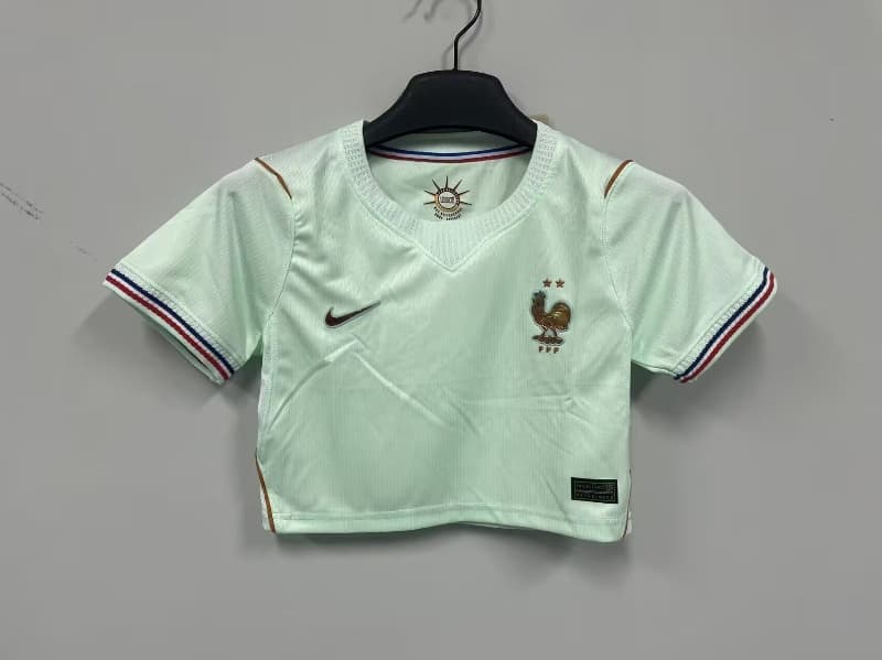 AAA(Thailand) France 2026 World Cup Away Women Cropped Soccer Jersey AAA(Thailand) France 2026 World Cup Away Women Cropped Soccer Jersey