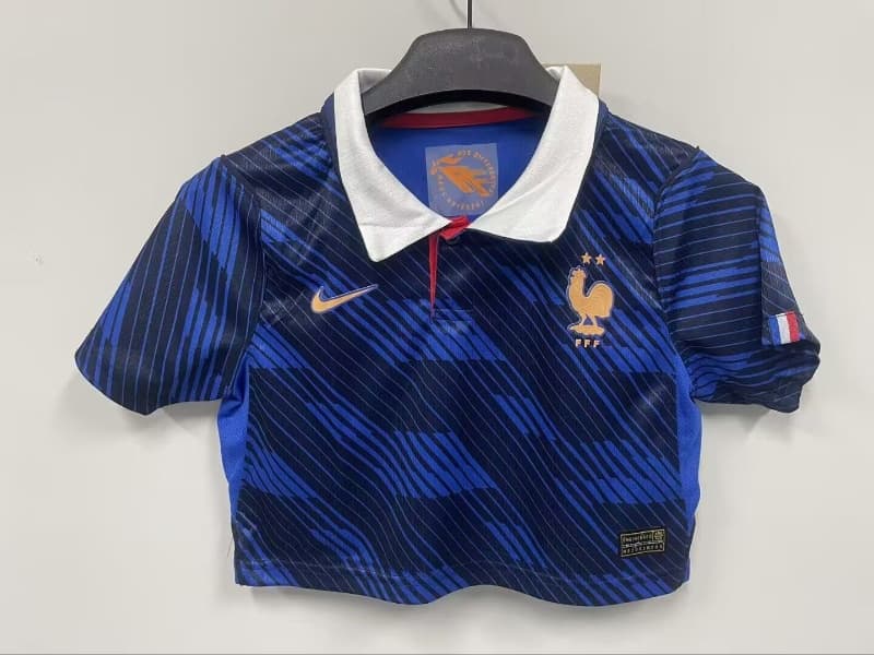 AAA(Thailand) France 2026 World Cup Home Women Cropped Soccer Jersey AAA(Thailand) France 2026 World Cup Home Women Cropped Soccer Jersey
