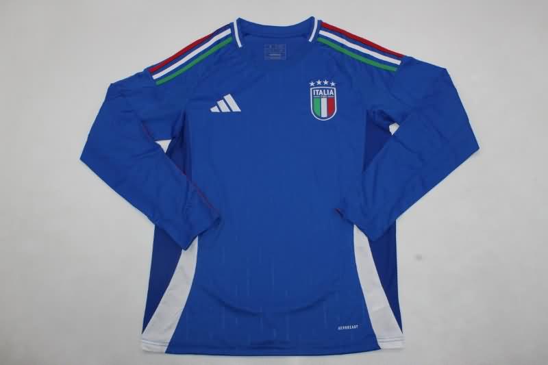 AAA(Thailand) Italy 2024 Home Long Sleeve Soccer Jersey