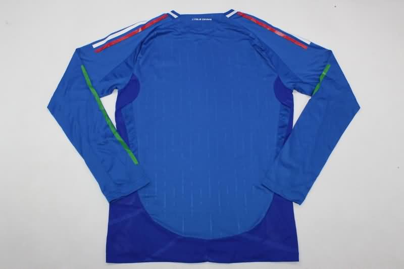 AAA(Thailand) Italy 2024 Home Long Sleeve Soccer Jersey (Player)