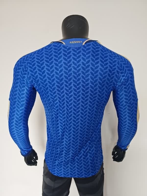 AAA(Thailand) Italy 2026 Home Long Sleeve Soccer Jersey (Player)