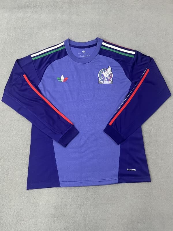AAA(Thailand) Mexico 2026 Goalkeeper Purple Long Sleeve Soccer Jersey AAA(Thailand) Mexico 2026 Goalkeeper Purple Long Sleeve Soccer Jersey