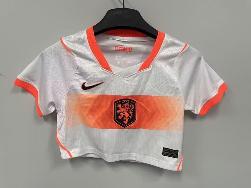 AAA(Thailand) Netherlands 2026 Away Women Cropped Soccer Jersey AAA(Thailand) Netherlands 2026 Away Women Cropped Soccer Jersey