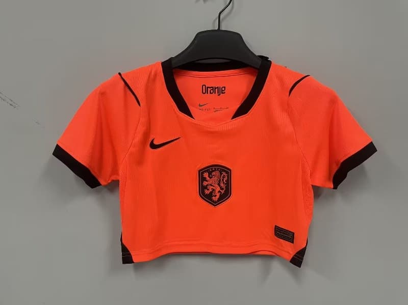 AAA(Thailand) Netherlands 2026 Home Women Cropped Soccer Jersey AAA(Thailand) Netherlands 2026 Home Women Cropped Soccer Jersey