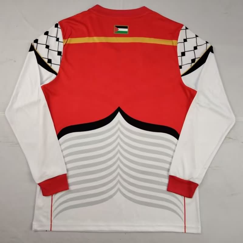 AAA(Thailand) Palestine 2025 White Long Sleeve Soccer Jersey