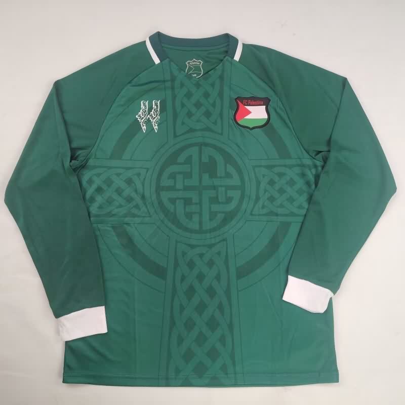 AAA(Thailand) Palestine 2026 Green Long Sleeve Soccer Jersey