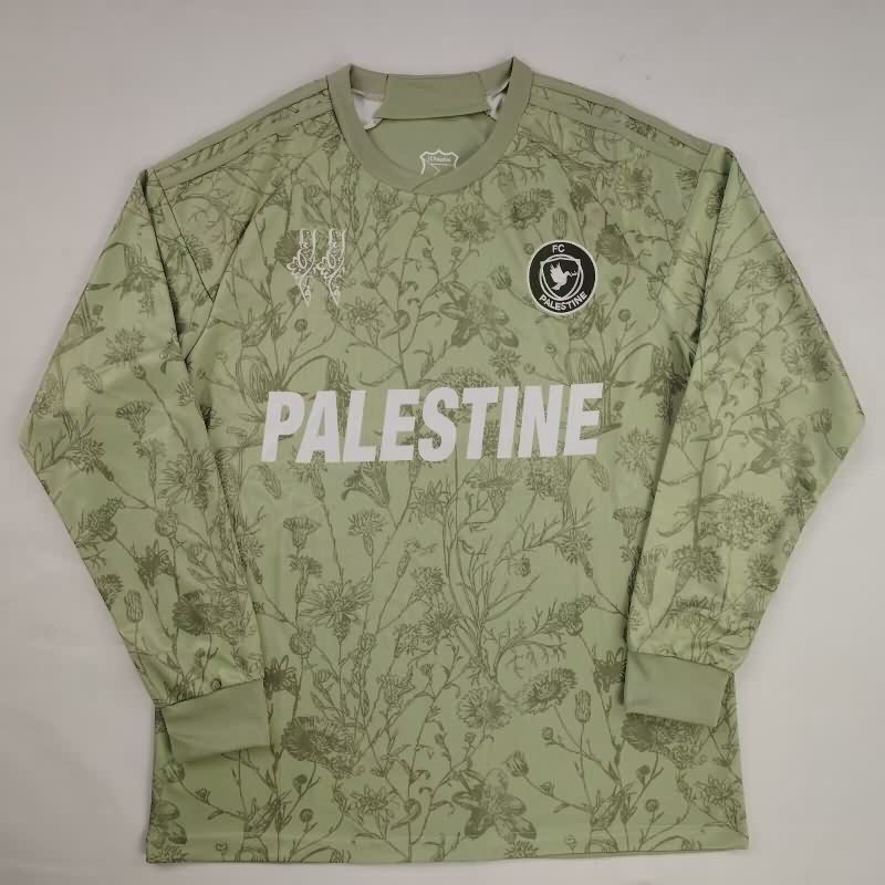 AAA(Thailand) Palestine 2026 Light Green Long Sleeve Soccer Jersey