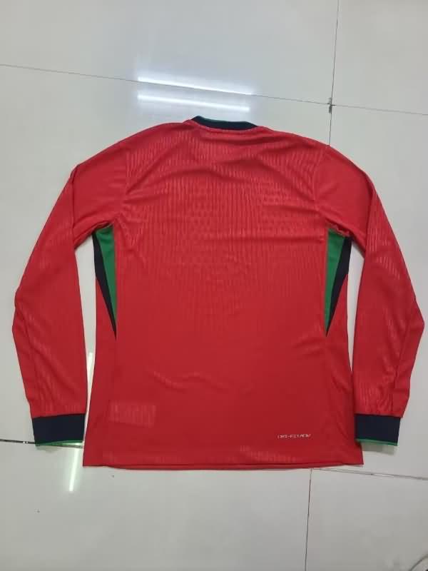 AAA(Thailand) Portugal 2024 Home Long Sleeve Soccer Jersey(Player)