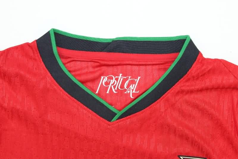 AAA(Thailand) Portugal 2024 Home Long Sleeve Soccer Jersey(Player)