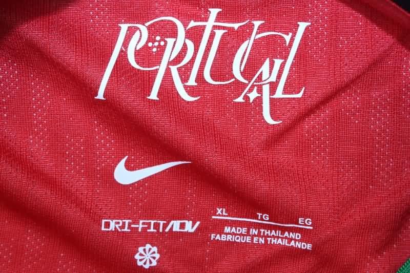 AAA(Thailand) Portugal 2024 Home Long Sleeve Soccer Jersey(Player)