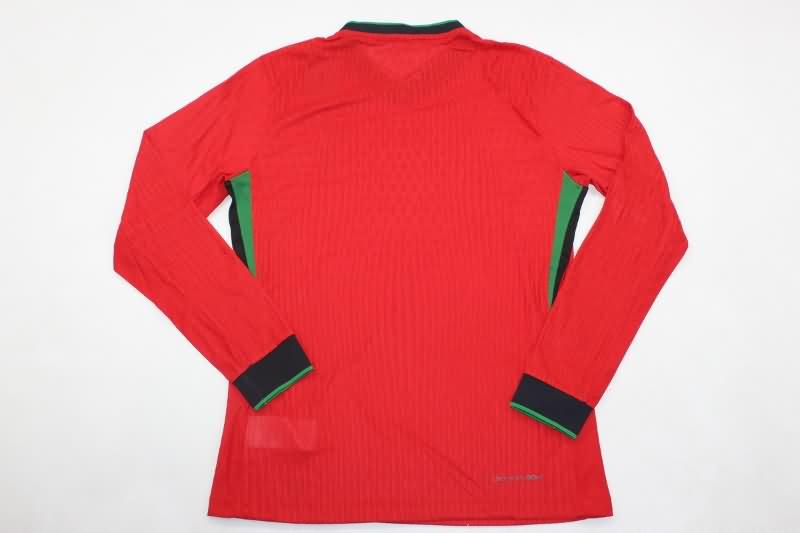 AAA(Thailand) Portugal 2024 Home Long Sleeve Soccer Jersey(Player)