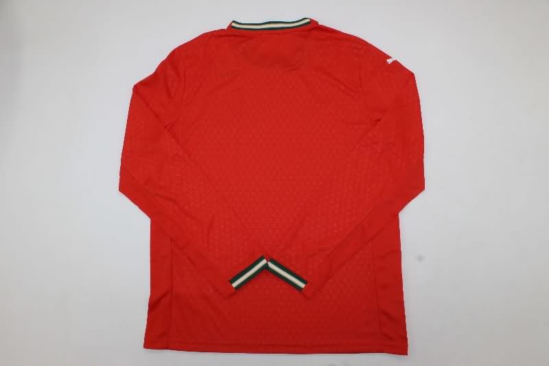 AAA(Thailand) Portugal 2025 Home Long Sleeve Soccer Jersey