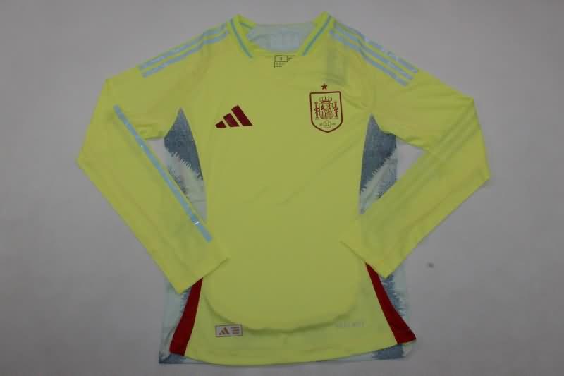 AAA(Thailand) Spain 2024 Away Long Sleeve Soccer Jersey (Player)