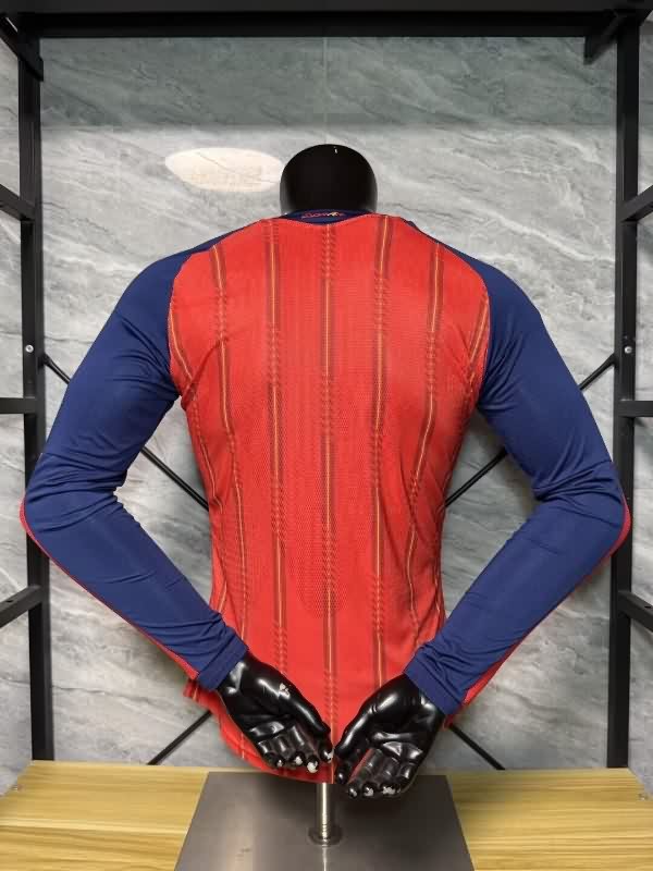 AAA(Thailand) Spain 2026 World Cup Home Long Sleeve Soccer Jersey (Player)