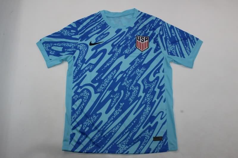 AAA(Thailand) USA 2024 Goalkeeper Blue Soccer Jersey