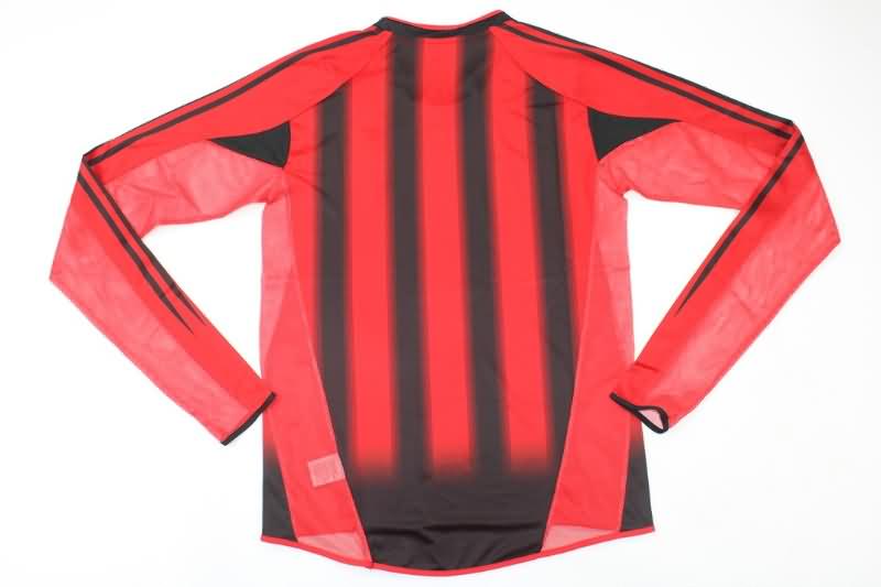 AAA(Thailand) AC Milan 2004/05 Home Long Sleeve Retro Soccer Jersey