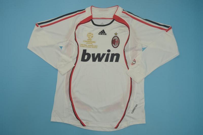 AAA(Thailand) AC Milan 2006/07 Away Final Retro Soccer Jersey(L/S)