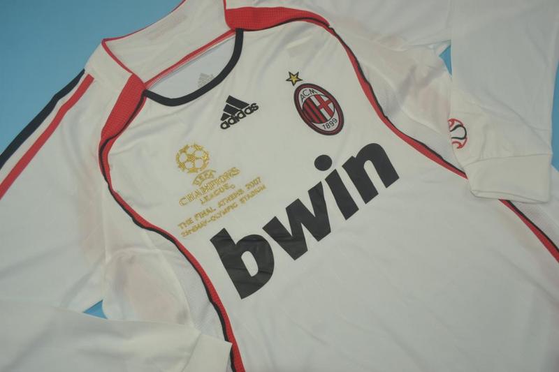 AAA(Thailand) AC Milan 2006/07 Away Final Retro Soccer Jersey(L/S)