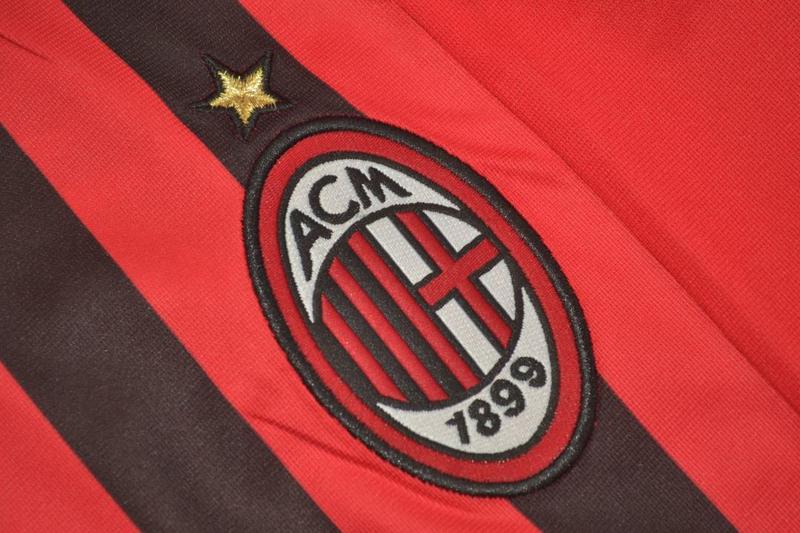 AAA(Thailand) AC Milan 2007/08 Home Retro Soccer Jersey(L/S)