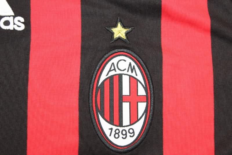 AAA(Thailand) AC Milan 2008/09 Home Long Sleeve Retro Soccer Jersey
