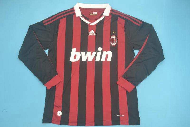 AAA(Thailand) AC Milan 2009/10 Home Retro Soccer Jersey(L/S)