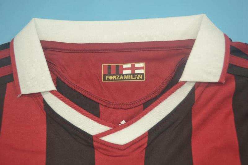 AAA(Thailand) AC Milan 2009/10 Home Retro Soccer Jersey(L/S)